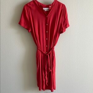 LOFT Scarlet Buttoned Mini Dress